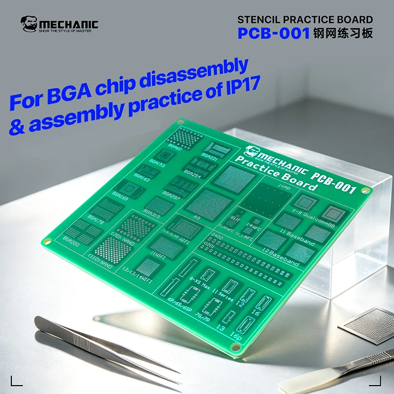 Mechanic PCB-001 Stencil Practice Board Solder-resistant Scratch-resistant Welding Mesh Repair Tools