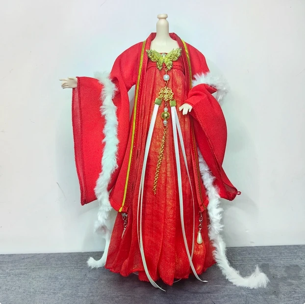 1/6 Maßstab Weibliches klassisches Hanfu-Kleid im antiken Stil mit weiten Ärmeln und trägerlosem Design für 12'' Tbl Ph Actionfigur-Körpermodell – Detail 10