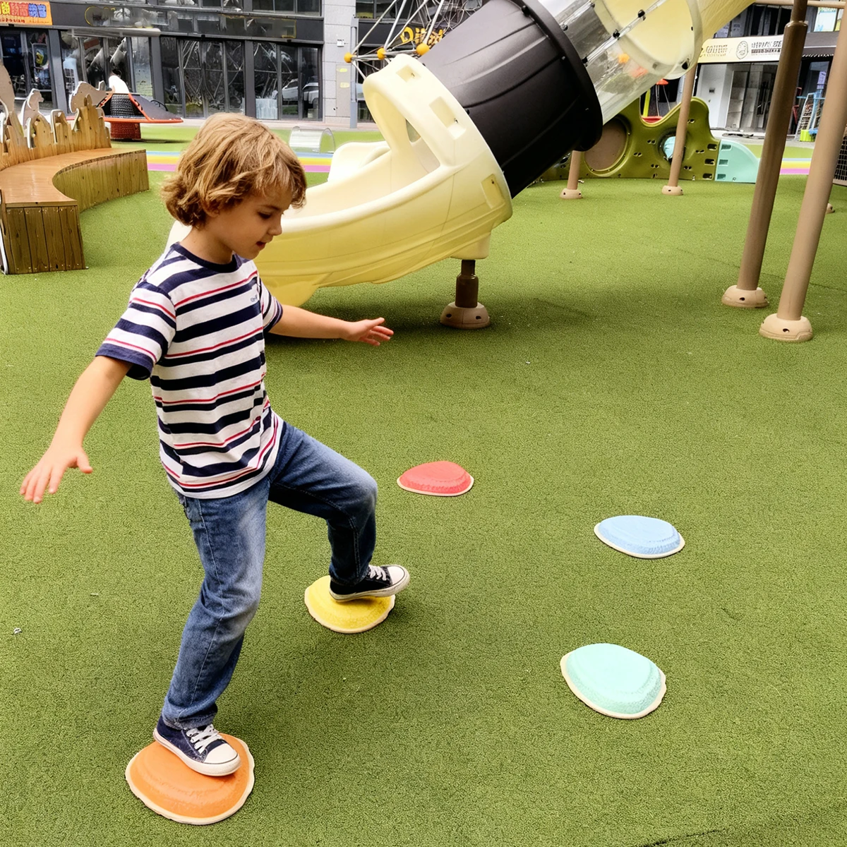 Flat Stepping Stones Child Indoor Outdoor Kids Sensory Training Balance Toy for Toddlers Montessori Game Birthday gifts