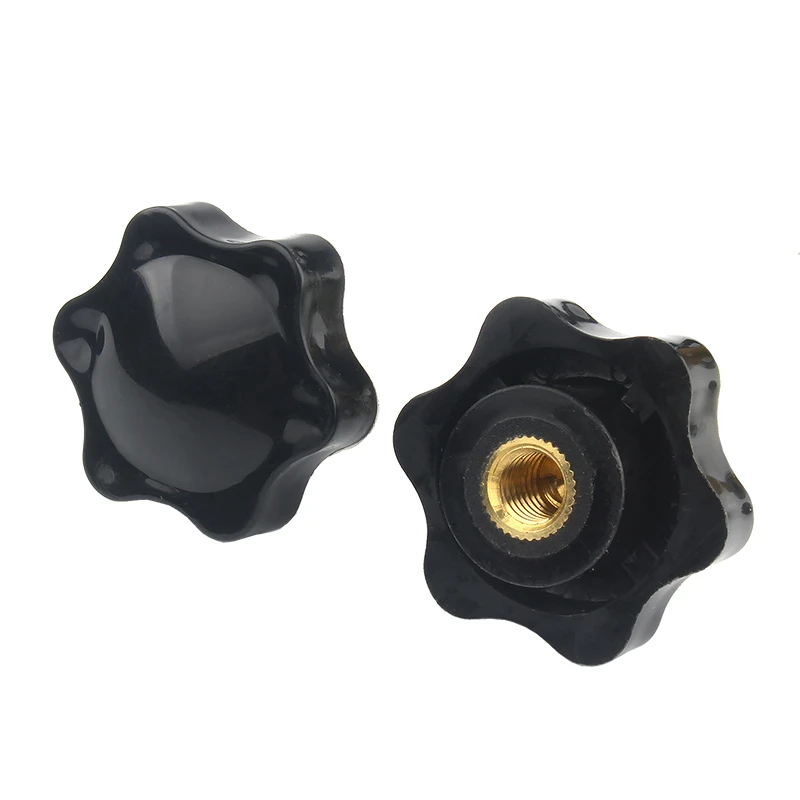 M4 M5 M6 M8 M10 M12 Handle Thread Star Plum Bakelite Hand Tighten Nuts Mechanical Black Thumb Nuts Clamping Knob Manual Nuts