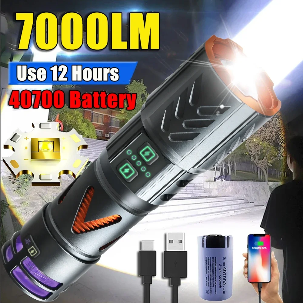 

7000LM Powerful 3-in-1 LED Flashlight USB Charge Scalable Torch With Mosquito Killer Tail Lamp Outdoor Camping Fishing Lantern