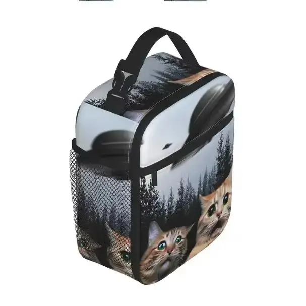 

UFO Meme Insulated Lunch Bag Thermal Lunch Container Large Lunch Box Tote Food Storage Bags Office Picnic
