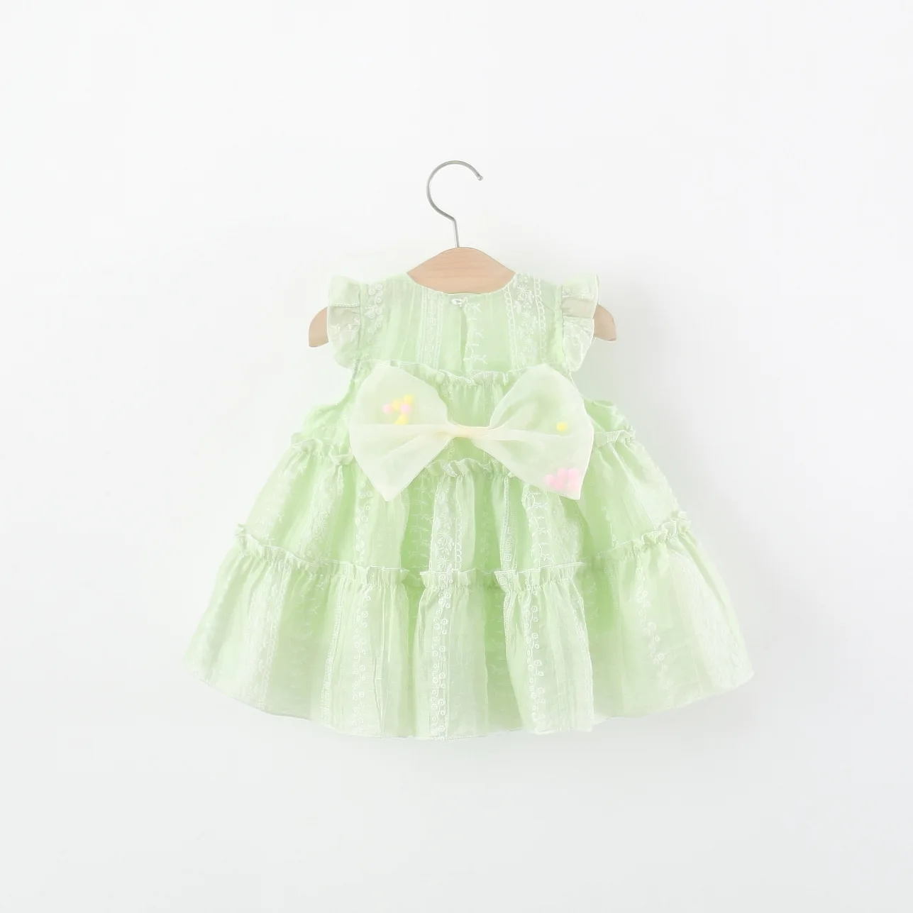 

Summer New Flower Embroidered Baby Girl Dress Sweet And Cute Bow Children'S Clothing (9 Months -4 Years Old)