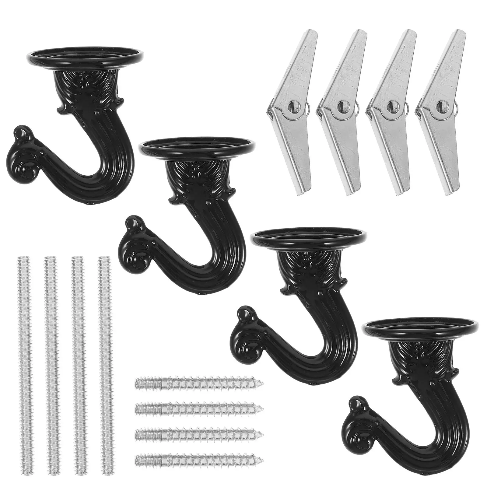 4 Sets Folding Hook Hooks Plant Hangers Outdoor Ceiling for Hanging Lights Bathroom Garden Tower Home Storage Holder 2025 New