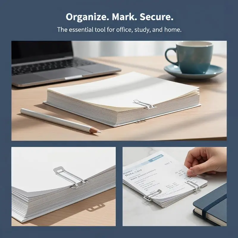 Clips métalliques carrés épaissis, 10 pièces, parfaits pour la fixation de documents de bureau et l'utilisation domestique