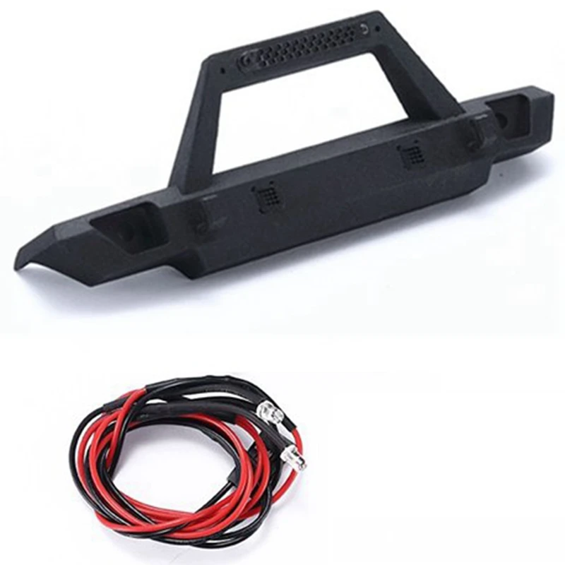 

RC Car Front Bumper With LED Light Replacement Parts For Xiaomi Suzuki Jimny 1/16 RC Car Upgrade Parts Trim Accessories Black