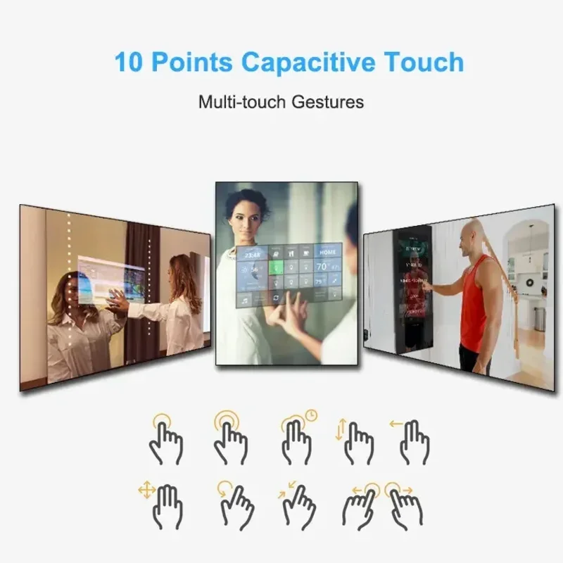 Espejo mágico con pantalla táctil LCD, soporte de suelo de 42 pulgadas para quiosco, cabina de fotos, pantalla publicitaria, gimnasio, Fitness, inteligente