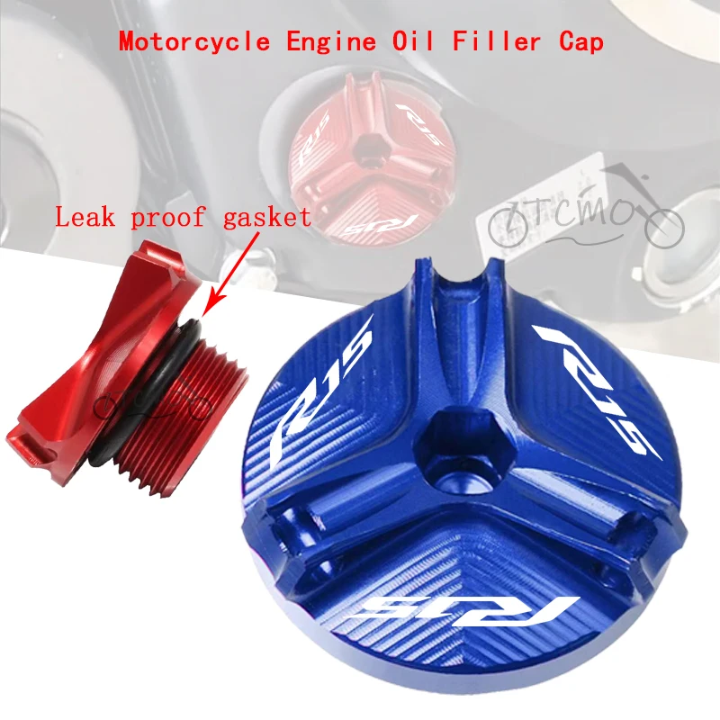 

Motorcycle CNC Aluminum Engine Oil Filler Cap Oil Plug Cover Accessories For Yamaha YZF-R15 YZFR15 YZF R15 V3 V4