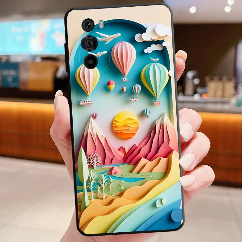 

Phone Case For Motorola Edge 50 40 Pro 60 50 40 30 Ultra Neo Fusion Moto G85 G72 G53 G54 G84 G13 G32 Landscape Sceneary Moon