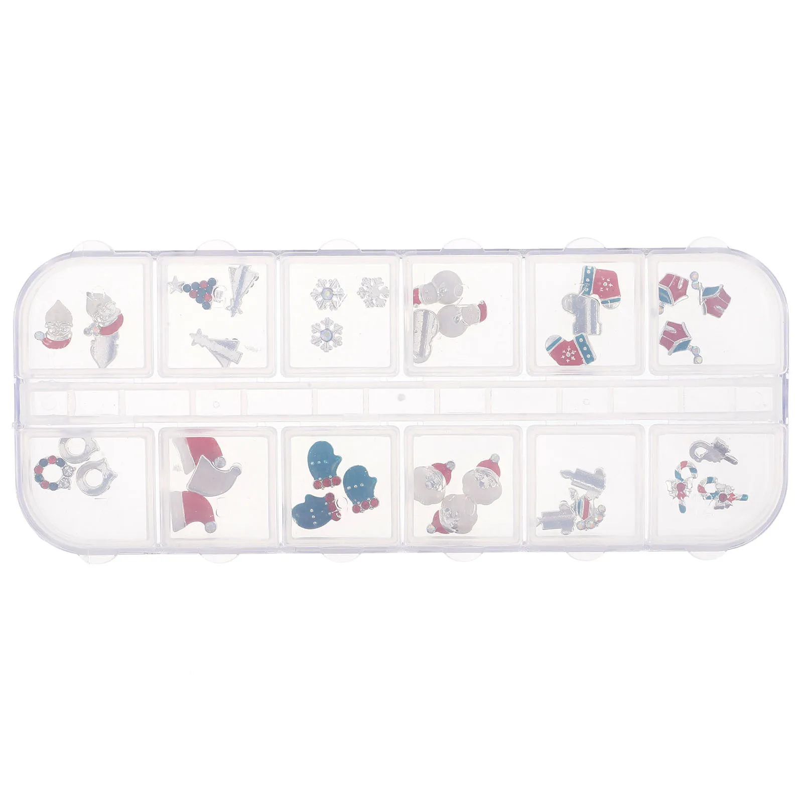 Weihnachten Nagel Edelsteine Weihnachtsmann Bäume Schneeflocken Socken Legierung Nieten Strasssteine Einzigartige 3D-Effekt Urlaub Maniküre Nagel Charms