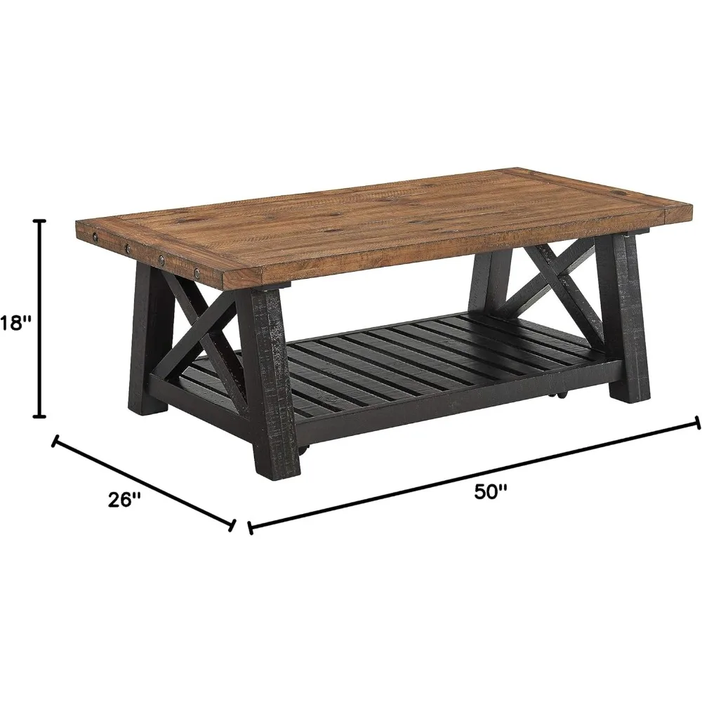 Bolton 50" Meja Kopi Kayu Solid