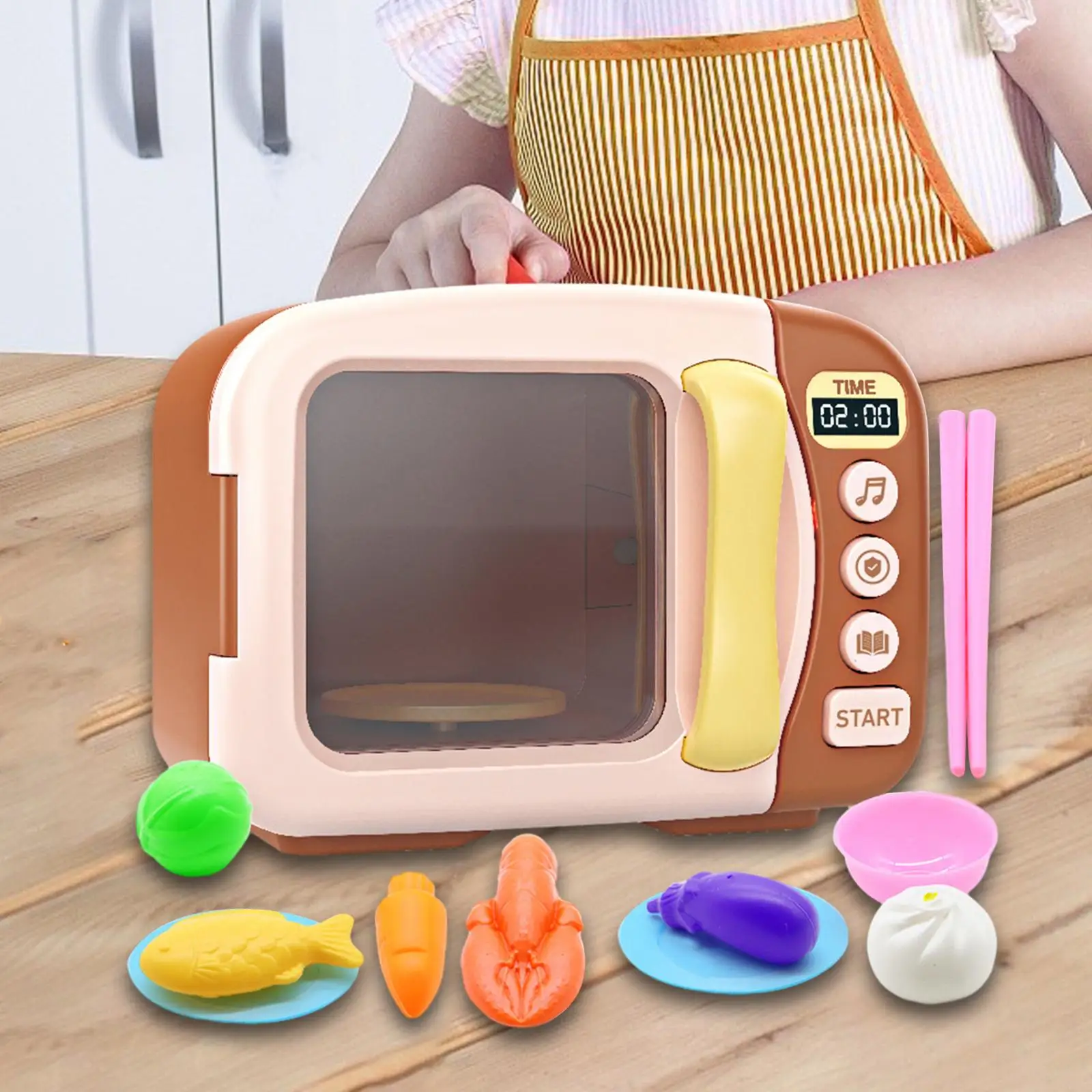 Kids Microwave Oven Toys with Lights and Sounds for Girls Boys Children Kids Coffee