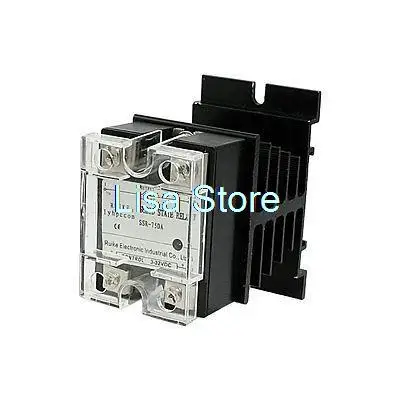 DC to AC 3-32VDC 24-480VAC Solid State Relay SSR 75A SSR-75DA w Heat Sink