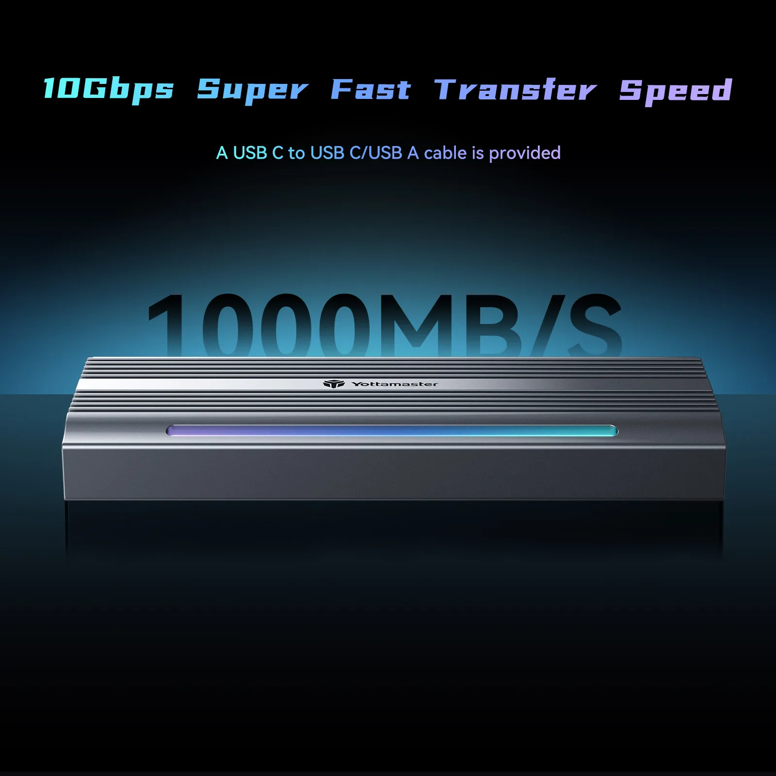 Imagem -03 - Yottamaster-gabinete Ssd Rgb Nvme Usb 3.1 Gen 10gbps Suporte Uasp Trim Compatível com Chave Pcie m Chave b Plus m Chave 4tb