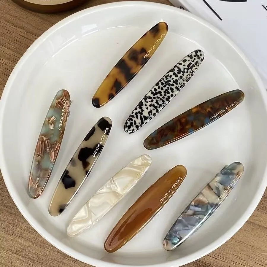 1Pc High Quality Hair Clips Side No Trace Bangs Duckbill Clips Acetate 7cm Big Size Elegant Ladies Headwears Hair Styling
