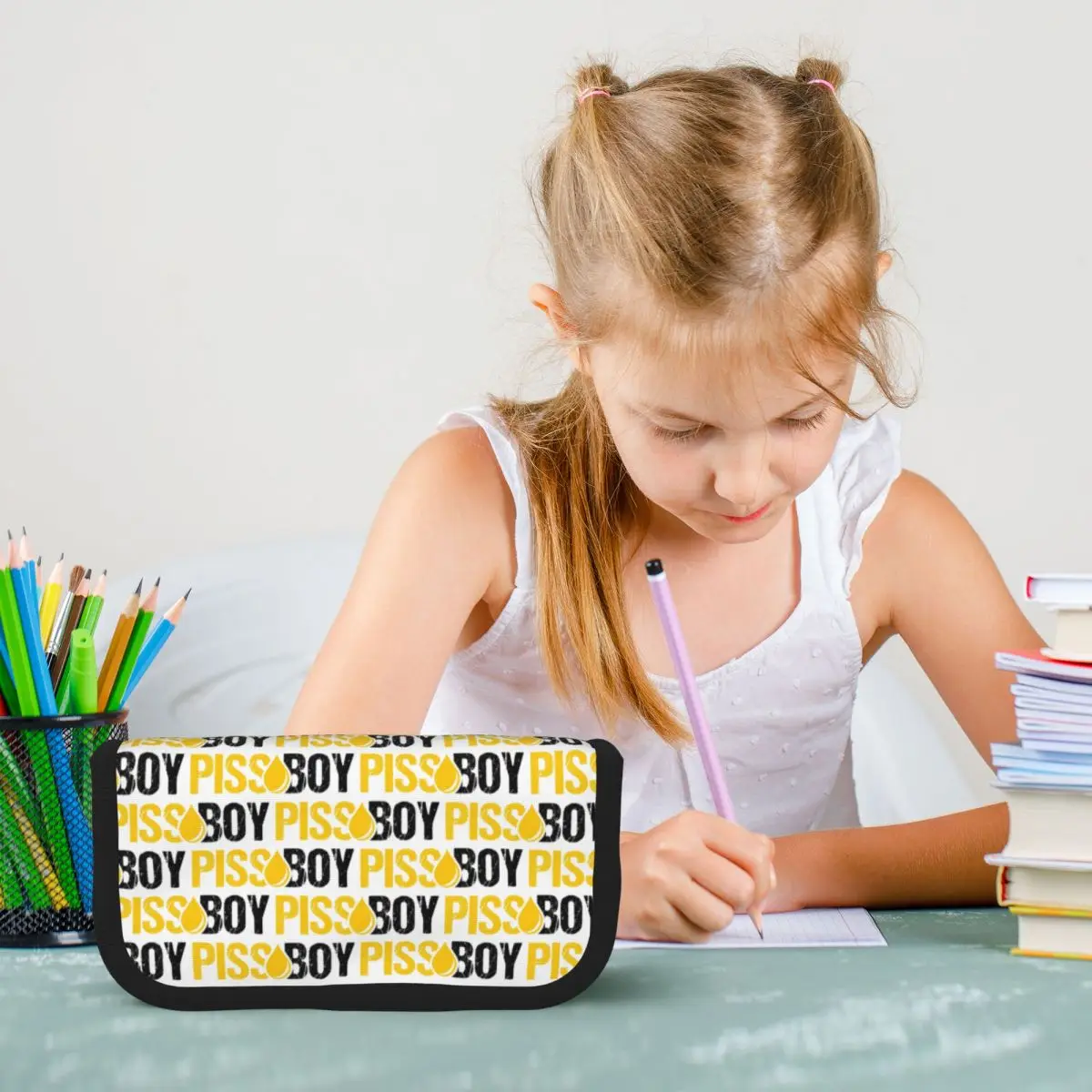 

Piss Boy Pencil Case Pencil Pouch Large Storage Pen Box Pencil Bag for Kids Gifts