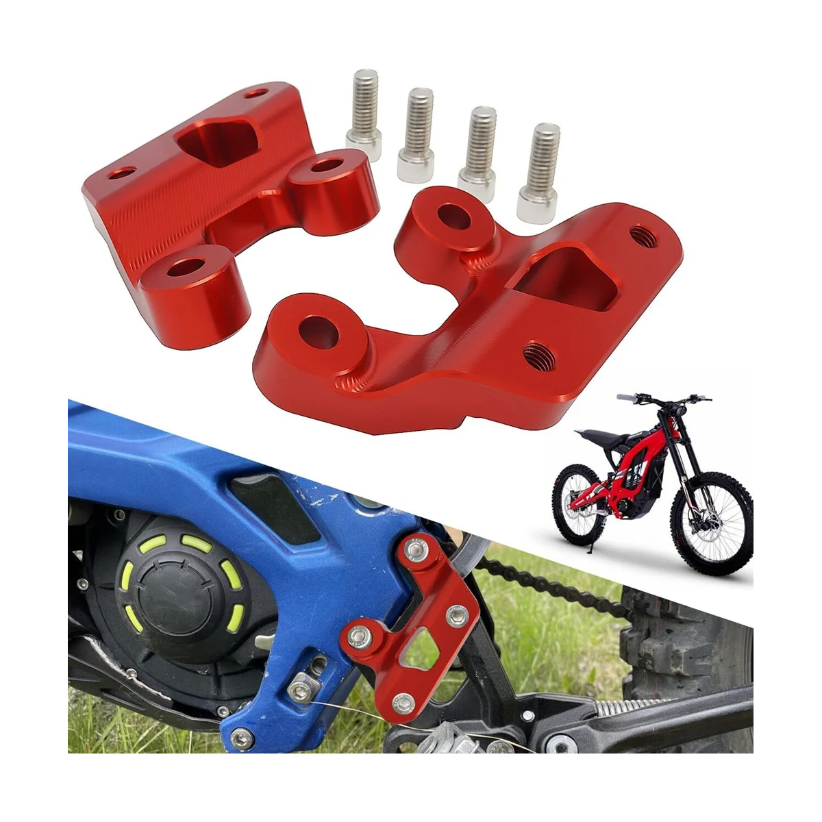 Foot Pegs Bracket Brace Mount Holder Lowering Kit for Light Bee Sur Ron x/S x260/x160 Electric Dirt Bike,Red