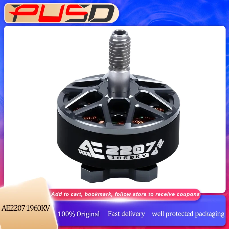 

AxisFlying AE2207 V2 Brushless Motor 1860KV 1960KV 4-6S Lipo 5mm Shaft for 5inch FPV Drone Compatible with Flower Fly Models