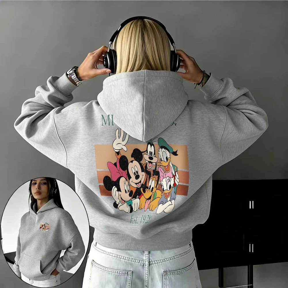 

2026 Autumn/winter Disney Mickey Pattern Pure Cotton Hoodies Parent-child Suit High-quality Causal Soft Unisex Keep Warm Fashion
