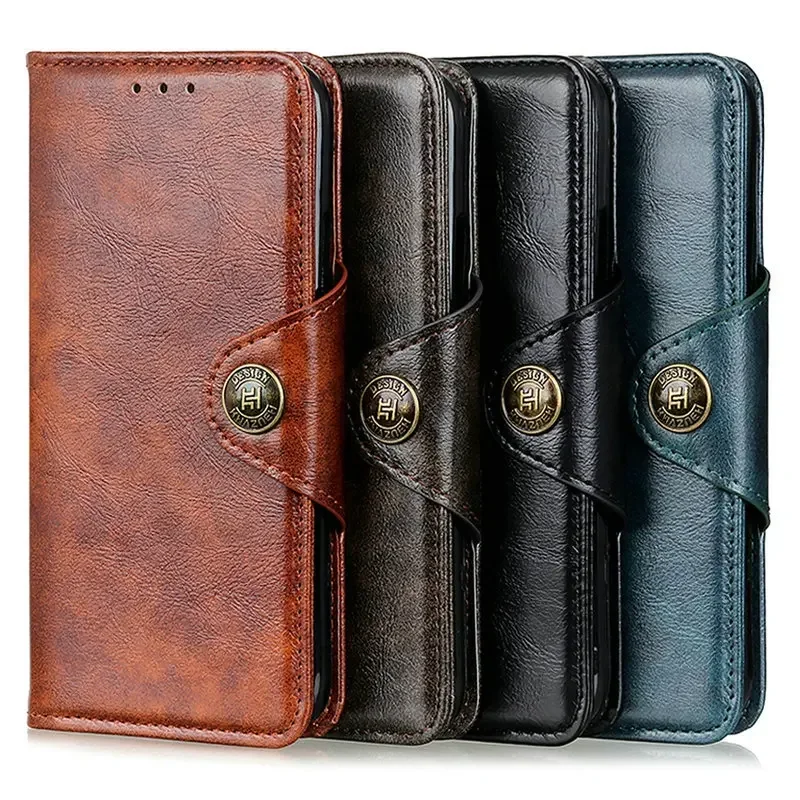 

For Redmi 14c 13c 12c 10s Note 11 12 Pro Plus Flip Case Retro Leather Classic Wallet Xiaomi Redmi Note 13 12s 11s Turbo 3 5G 4G