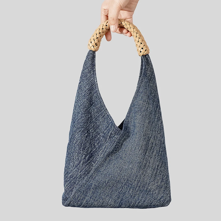 Borsa composita a secchiello In Denim borse per donna Designer di lusso 2023 novità In semplici borse ascellari a tracolla con manico In tessuto