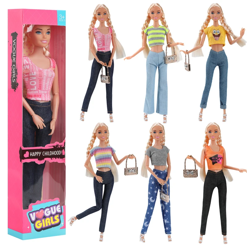 

30cm Barbies Fashionable And Trendy Cross Dressing Girls Doll Toy 1/6 Barbis Full Set With Clothes for Education Birthday Gift