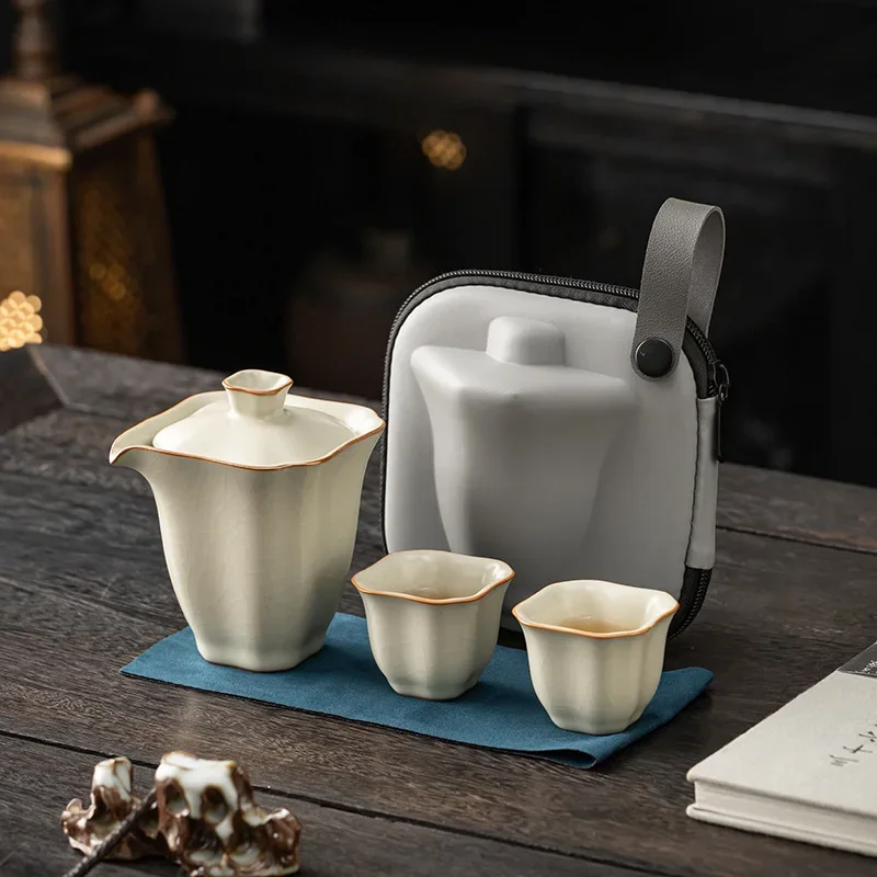 Travel Tea Set Portable One Pot and Two Cups Quick Guest Cup Wine Company Souvenirs Tea Set Business Gift Designer Teawareteapot