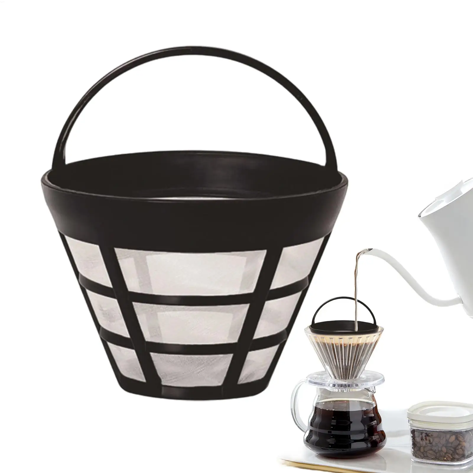 

Coffee Filter Cone Mesh Strainer Replacement Coffee Maker Filter for Kitchen Commercial Cafe Workplace Travel Camping Picnic