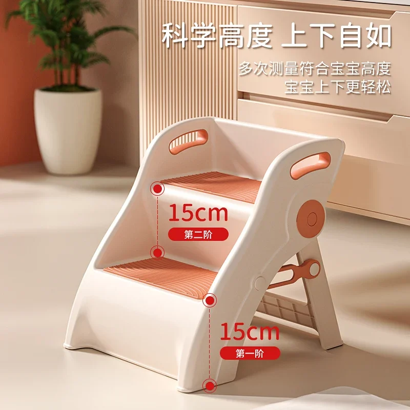 Non Slip Step Ladders Stool Portable Bathroom Folding Ladder Step Stool for Children Height Raise Kids Ladder Stools for Home