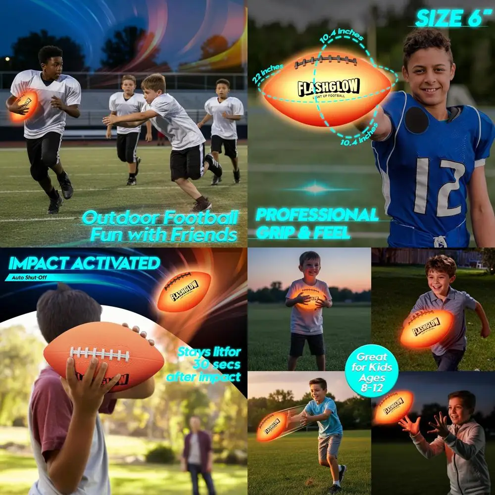 

Illuminated Football for Boys: Fun Night Play Outdoor Activity - Ideal Gift for Ages 8-15