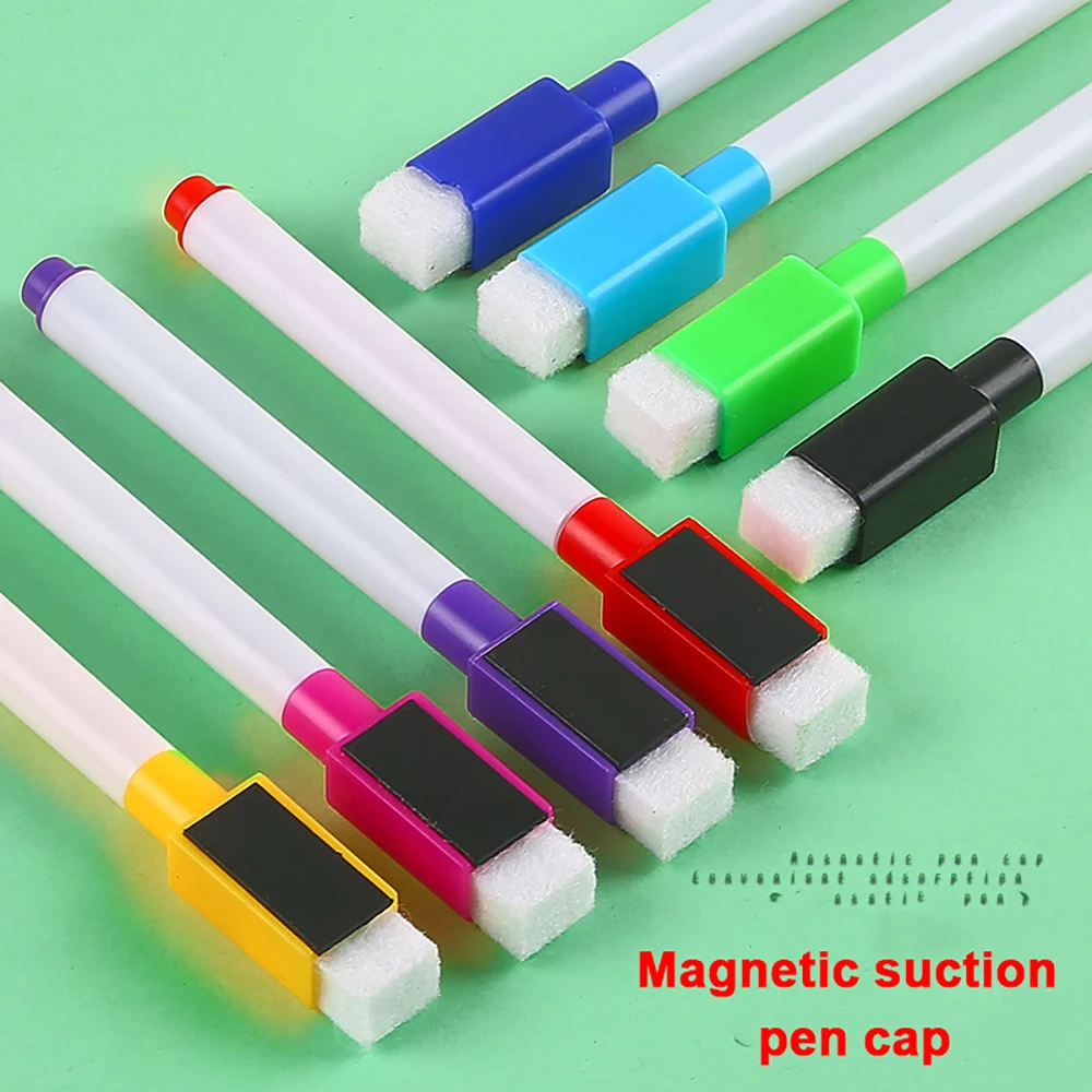 8 Colors Whiteboard Dry Markers Erase Small Pen Magnet DrawingColored Pens For Kids Marker Erasable Pens Wipe Magnetic Pens