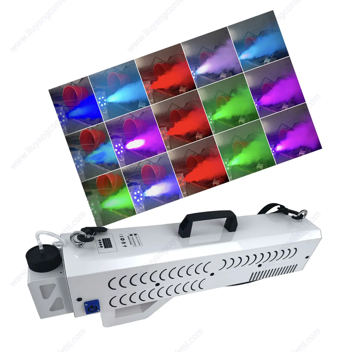 

New Design 1500W Smoke Gun for Wedding Disco Party Stage Club Night Club Handheld Led Fog Gun Air Column Portable RGB DJ Concert