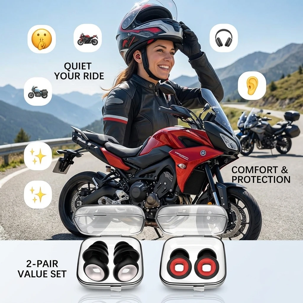 1/2/3Pairs Sleep Soundproof Earplugs Motorcycle Noise Reduction Earplugs Anti-noise Mute Earplugs Portable Motorcycle Equipment