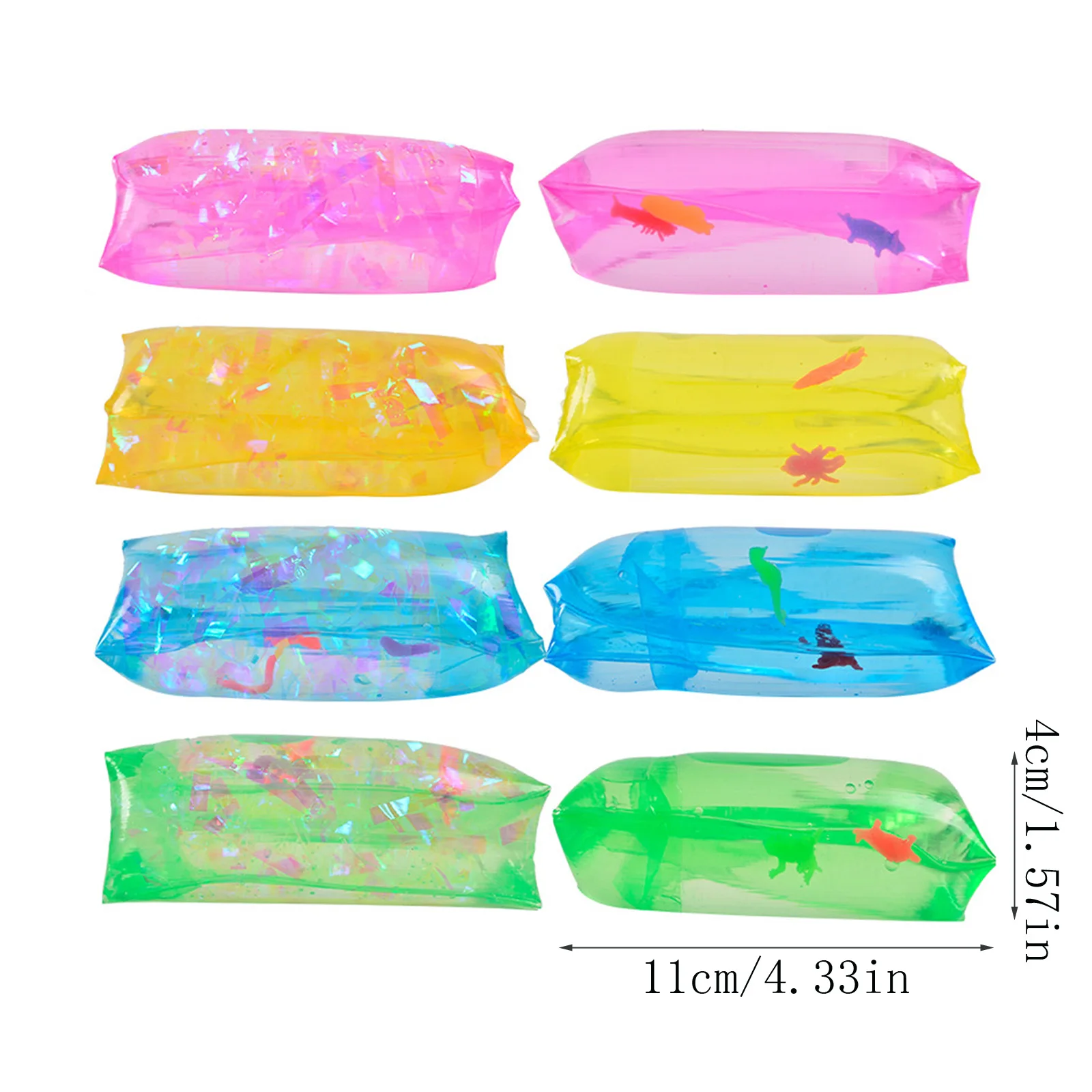 Colorful Random One Smooth Slippery Wiggly Stress Relief Toy with Confetti and Sea Creatures for Kids and Adults Fun Gifts image 6