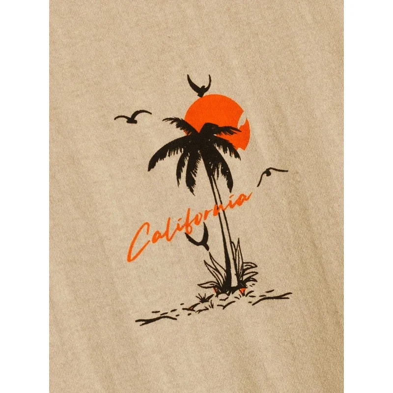 الصيف تعيين مرة أخرى مغامرة كاليفورنيا رجل تي شيرت القطن فضفاض المحملة الملابس أزياء عرق الملابس قمم الصيف المتضخم #2