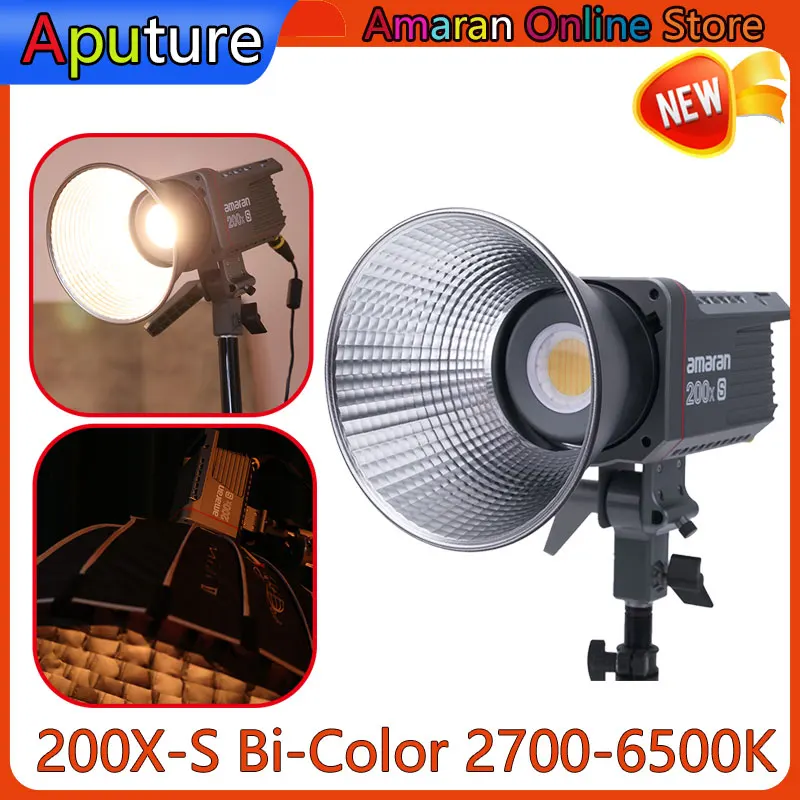 

Aputure Amaran 200X S Series 200W Bi-Color LED Video Light 2700-6500K Bluetooth App Control Photography Light Ultra Silent Fan