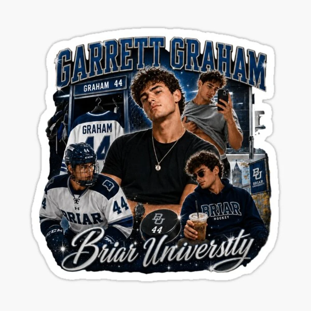 Off Campus - Garrett Graham, Briar University Hockey, Graham 44 Hockey Romance, Briar U, Campus Hockey Sticker for Laptop Decor