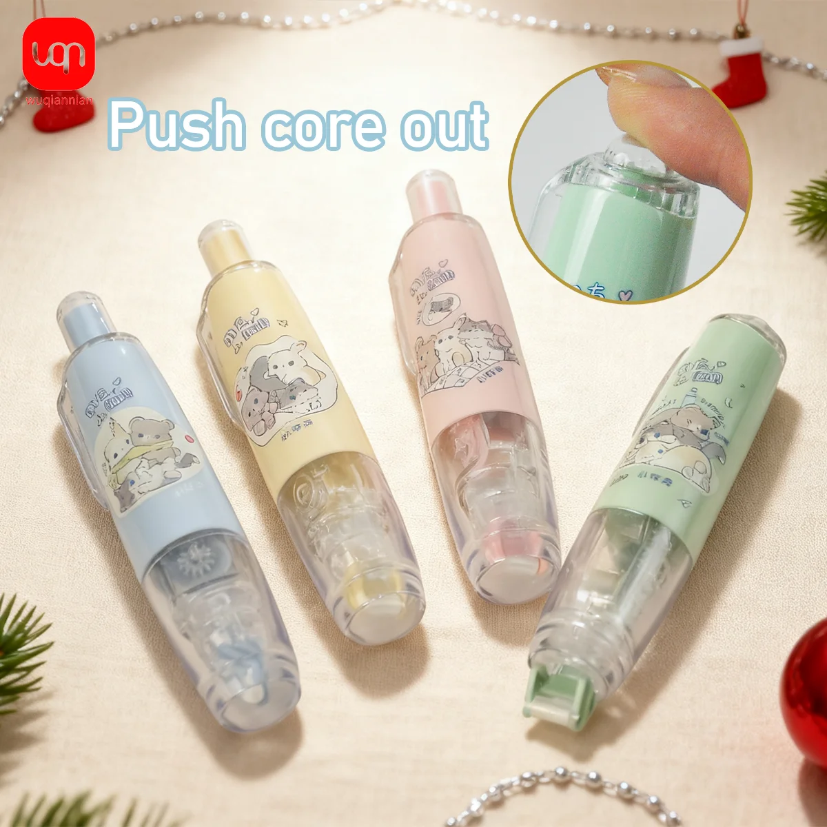 WQM1pc pegamento de puntos Multicolor fuerte adherencia prensa silenciosa dispensación varios para álbumes de recortes, útiles escolares/Navidad