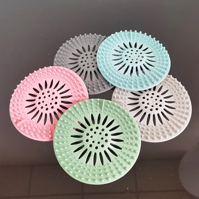 50 Pcs Silicone floor drain sink sewer portable sanitary filter bathroom cover bathroom sink anti-clogging hair filter