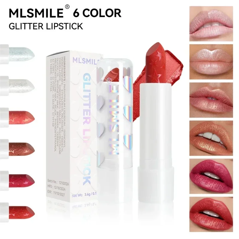 Rossetto perlescente con diamanti Rossetti lucidi in velluto opaco impermeabile Labbra rosse sexy Cosmetici per trucco Tazza antiaderente a lunga durata