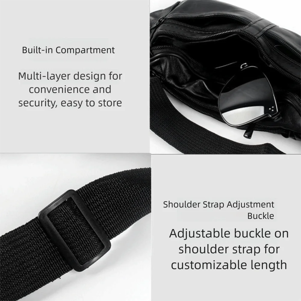 سعة كبيرة للرجال حقيبة الخصر متعددة الوظائف جلدية عادية فاني حقيبة قابل للتعديل الإفراج السريع السفر حقيبة صدر للرجال الرجال