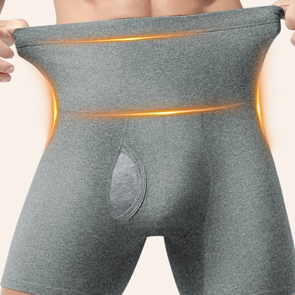 Comfortable Men\'s High Waist Boxer Briefs with Breathable Pouch Soft Polyester Spandex Underwear Trunks for Extended Wear