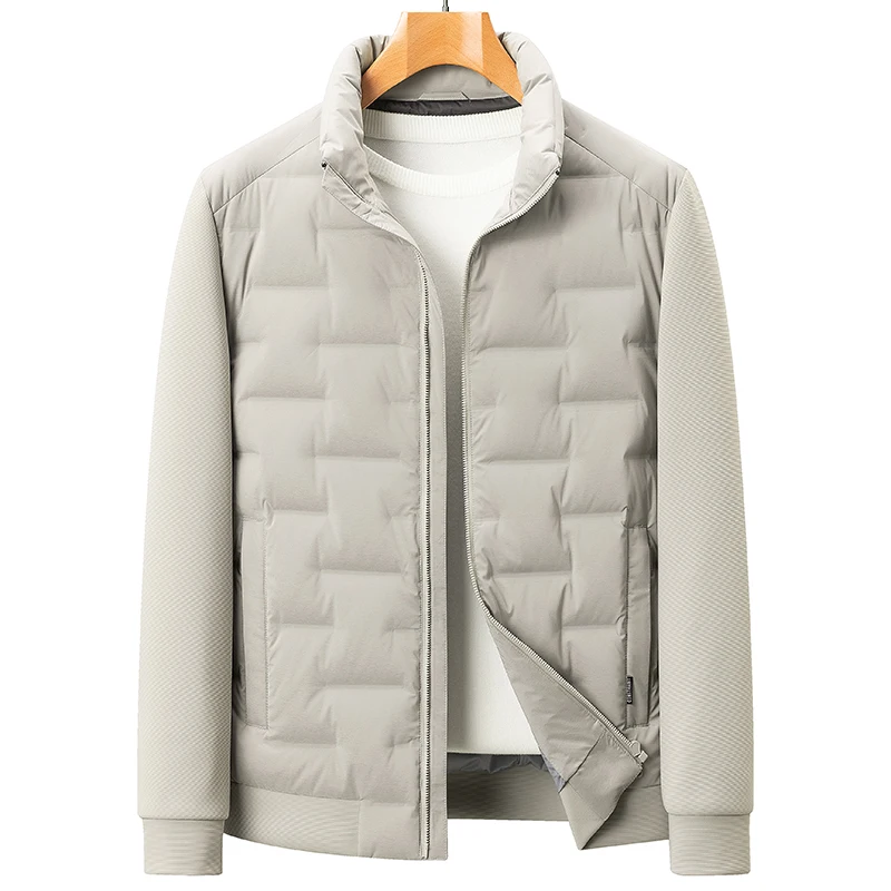 Lightweight Duck Down Jacket Casual Men's Stand Collar Warm Puffer Coat 2025 Autumn Winter Outwear Windproof Padded Top Clothing
