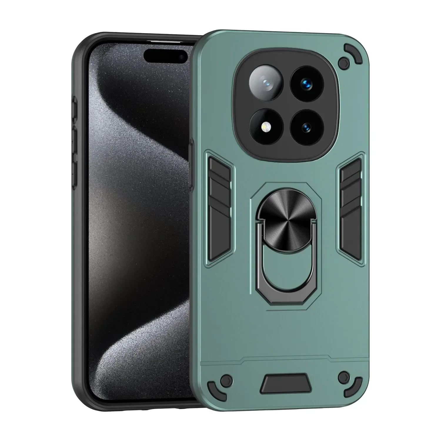 

Shockproof Armor Case for Xiaomi Poco X7 Pro 5G Silicone+PC Ring Stand Phone Back Cover for Xiaomi Poco X7 Pro Ironman X 7 Pro