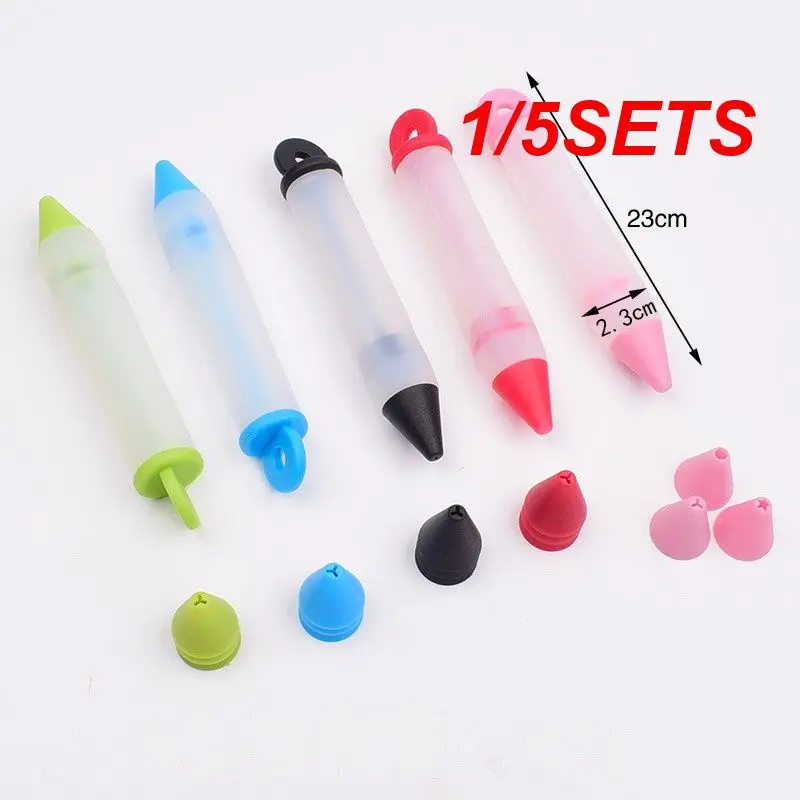 1/5SETS Silicone Pipe Nozzle Set Durable Versatile Reliable High Demand Multifunctional Trend Innovative Dessert Writing Tool