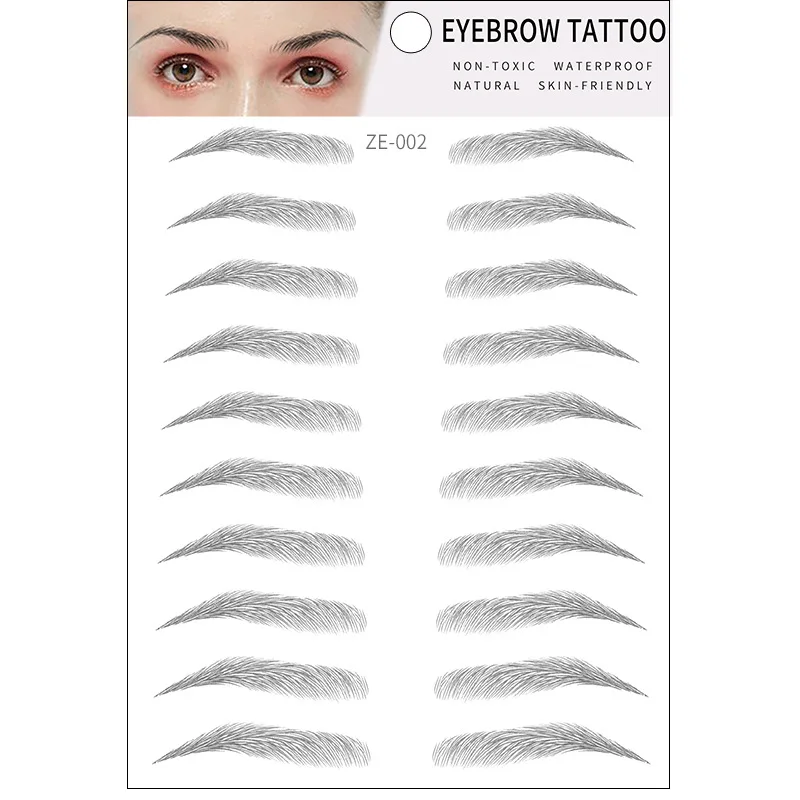 Waterproof Various Styles False Eyebrows Not Easy To Fall Off Black Eyebrow Tattoo Sticker Lasting Eyebrow Tattoo Durable Use