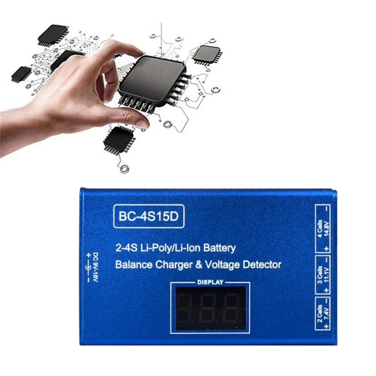 BC-4S15D 배터리 Lipo 리튬 이온 밸런스 충전기, 전압 검출기, LCD 디지털 디스플레이, RC 배터리용 밸런스 충전기