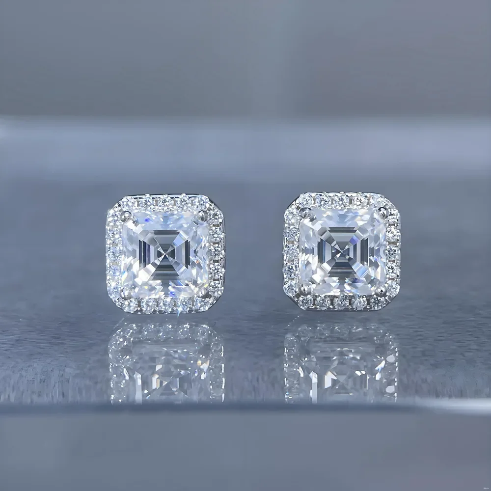 MuShan Designer Jewelry 925 Sterling Silver Earrings Dangle Artisan 1CT Moissanite Mother Day Girls Platinum Plated MST Patent