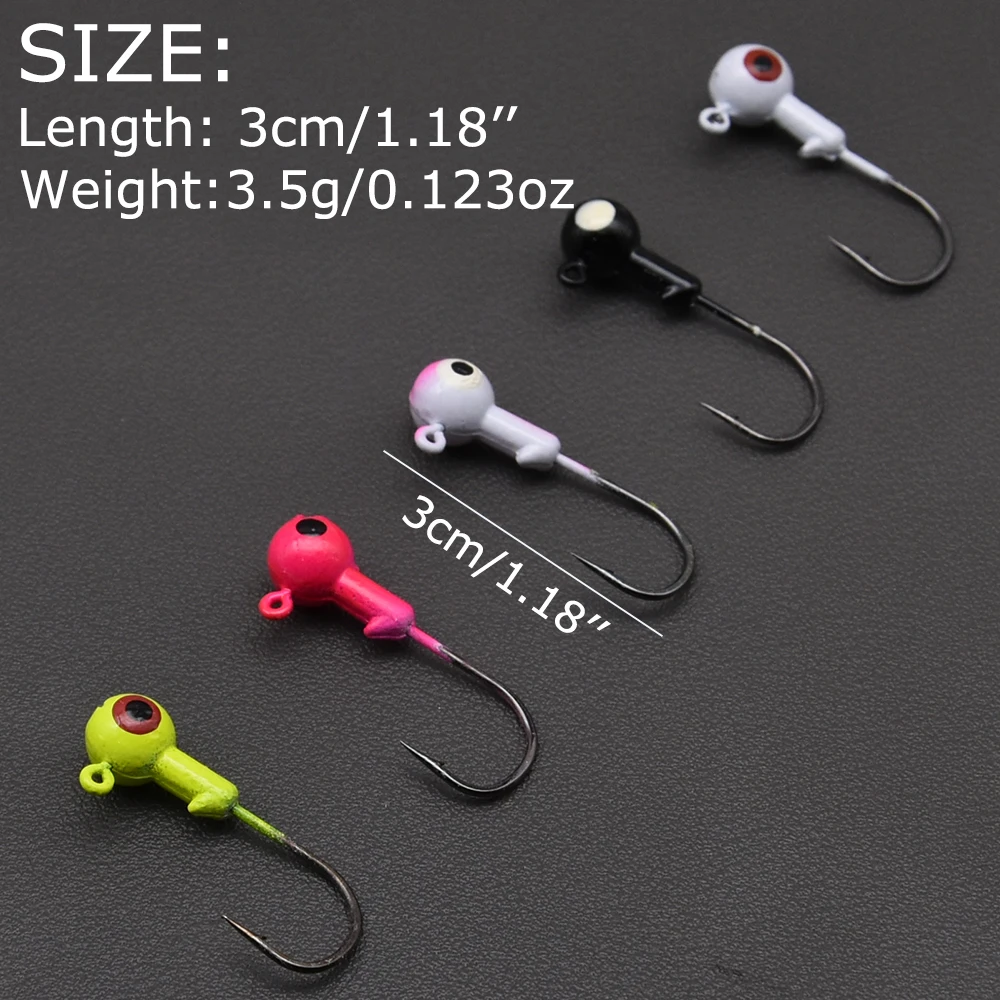 Lurestiker 3.5g 25pcs a box  jig head hook head , fishing hooks crank bass pike tackle ,colored fishing hook tackle