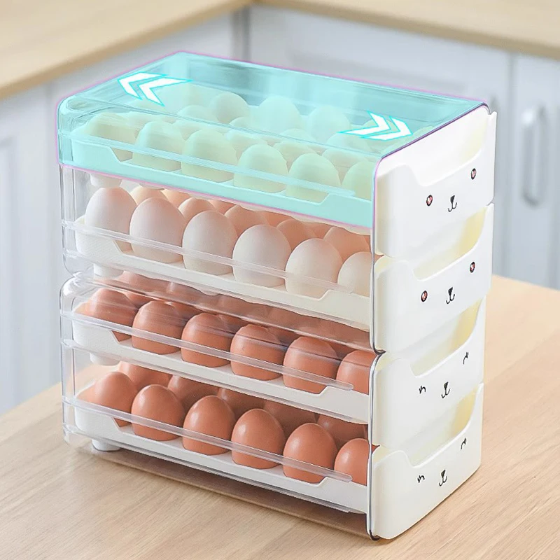 Egg Storage Box Refrigerator Special Lengthened 36-grid Duck Egg Storage Box Drawer-style Kitchen Egg Box Fresh-keeping Box